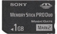 Sony Memory Stick Pro Duo 1GB (MS-MT1G) Sony Memory Stick Pro Duo 1GB (MS-MT1G)